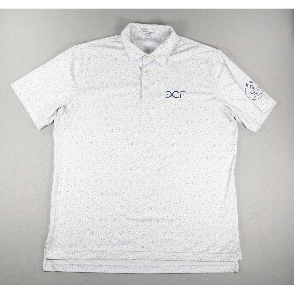 Peter Millar Summer Comfort Denver Polo Classic Cocktail Print Shirt Mens L